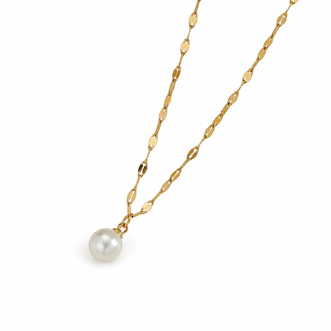 Polished Gold-Plated Pearl-Effect Bead Jewelry Set