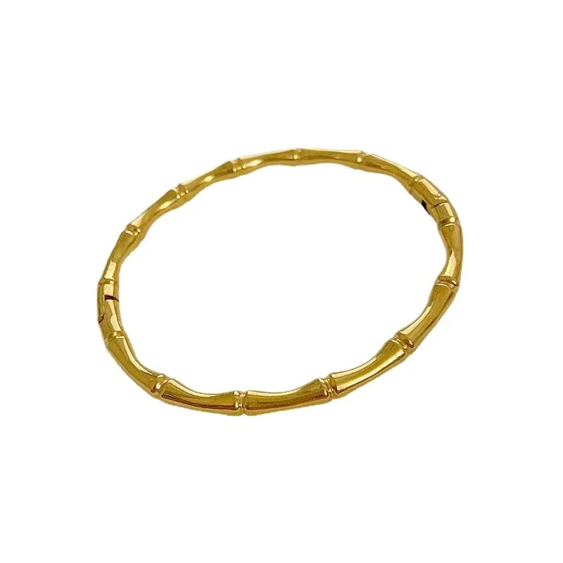 Bamboo Segment Bangle in Gold-Plated Stainless Steel