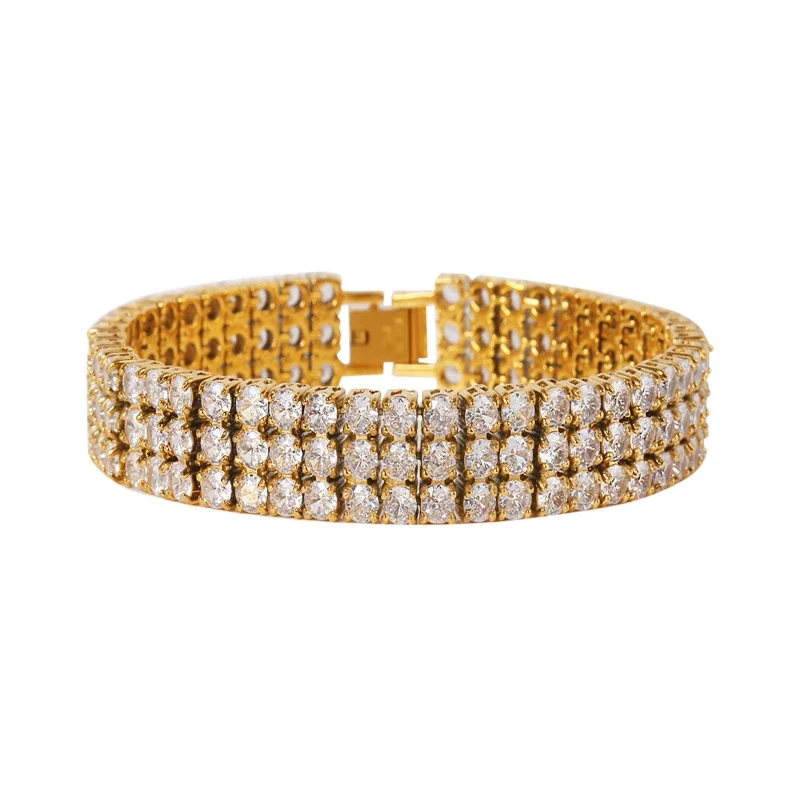 Radiant 316 Stainless Triple-Row CZ Tennis Bracelet