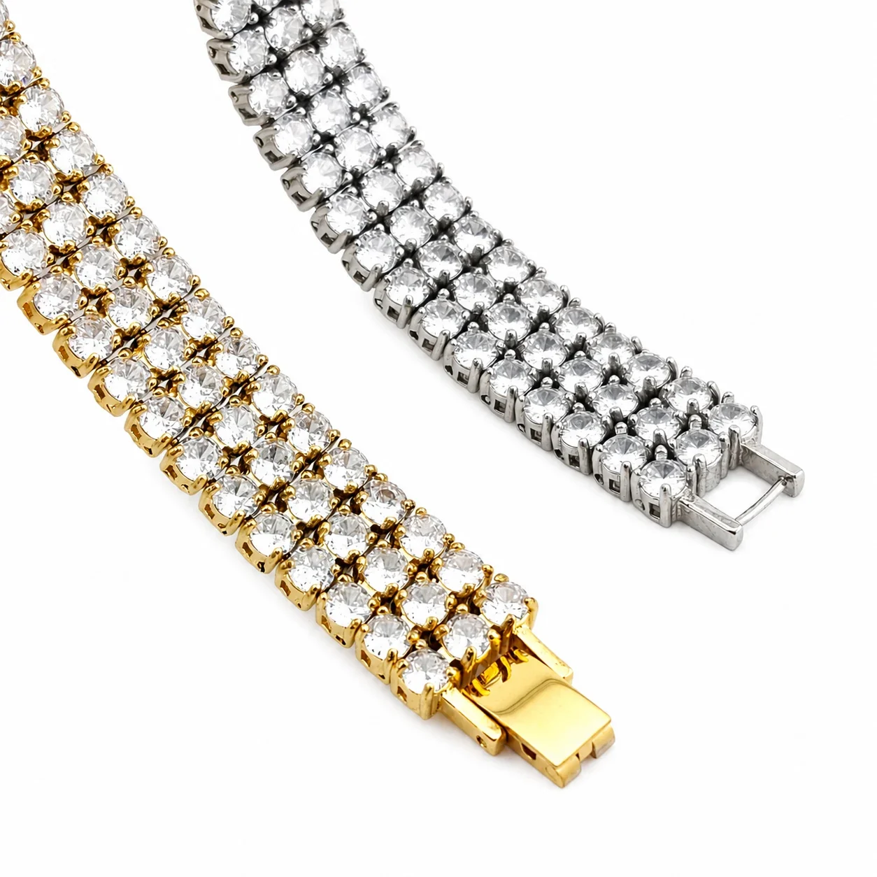 Radiant 316 Stainless Triple-Row CZ Tennis Bracelet