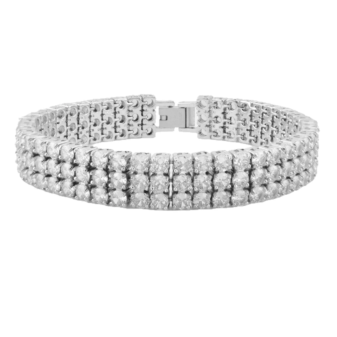 Radiant 316 Stainless Triple-Row CZ Tennis Bracelet