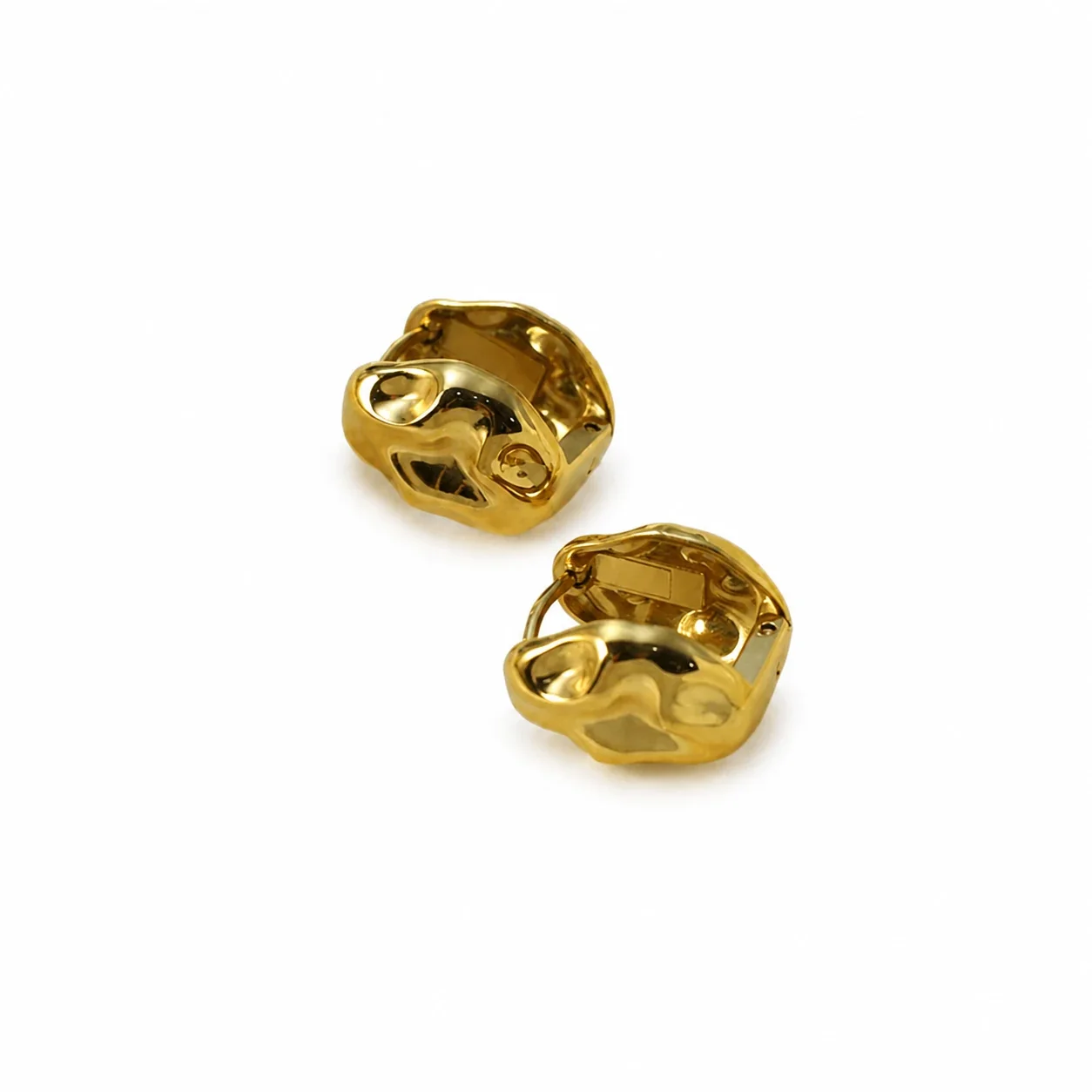 Sculptural 18K Gold-Plated 316 Stainless Steel Huggie Earrings