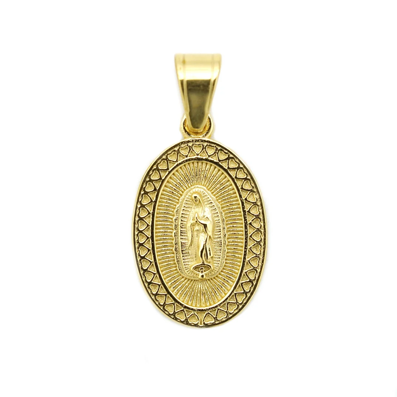 Virgin Mary Gold-Plated 316 Medallion Pendant - Gold Style SM095 No