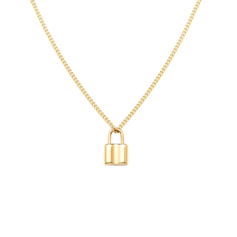 Refined 316 Stainless Steel Padlock Pendant Necklace