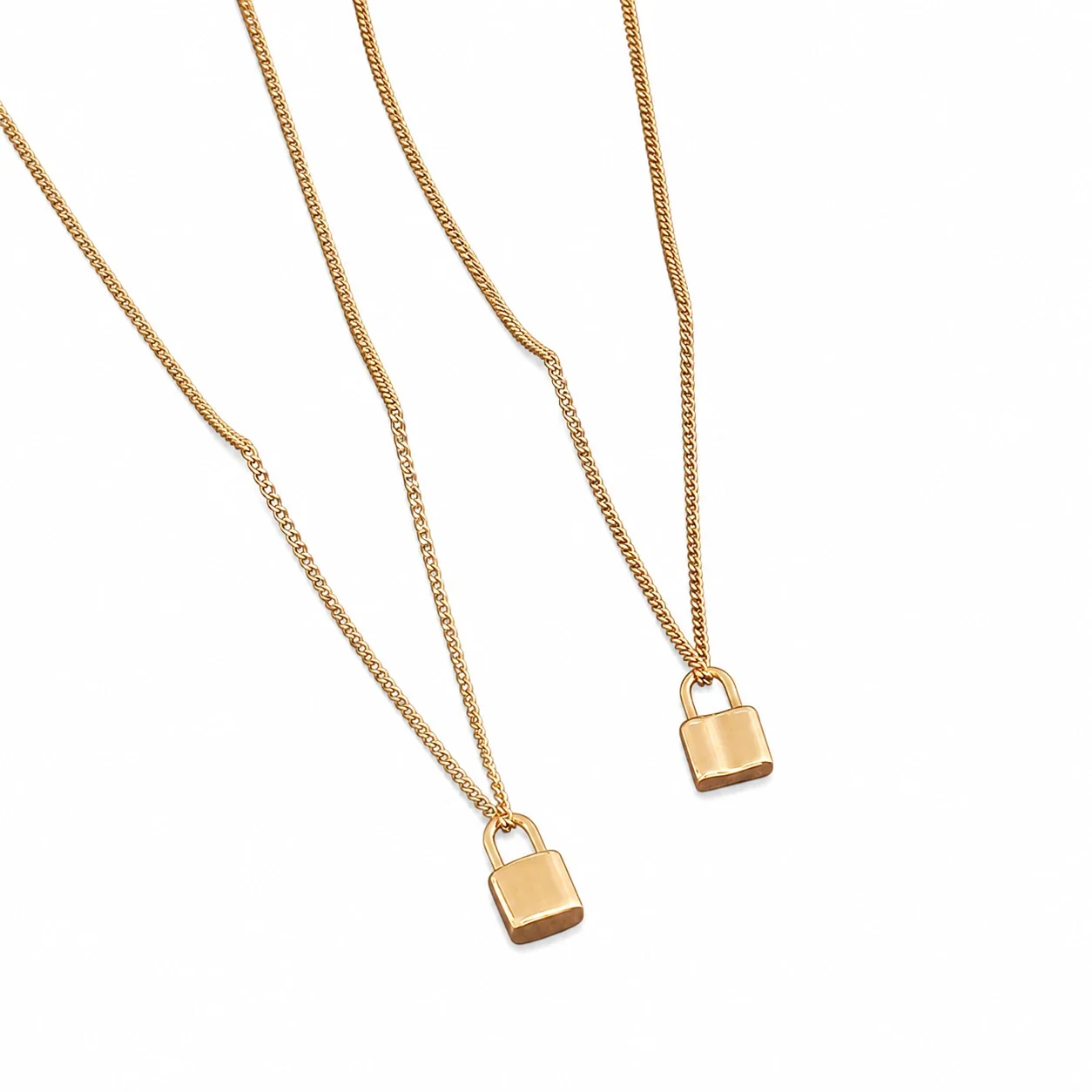 Refined 316 Stainless Steel Padlock Pendant Necklace