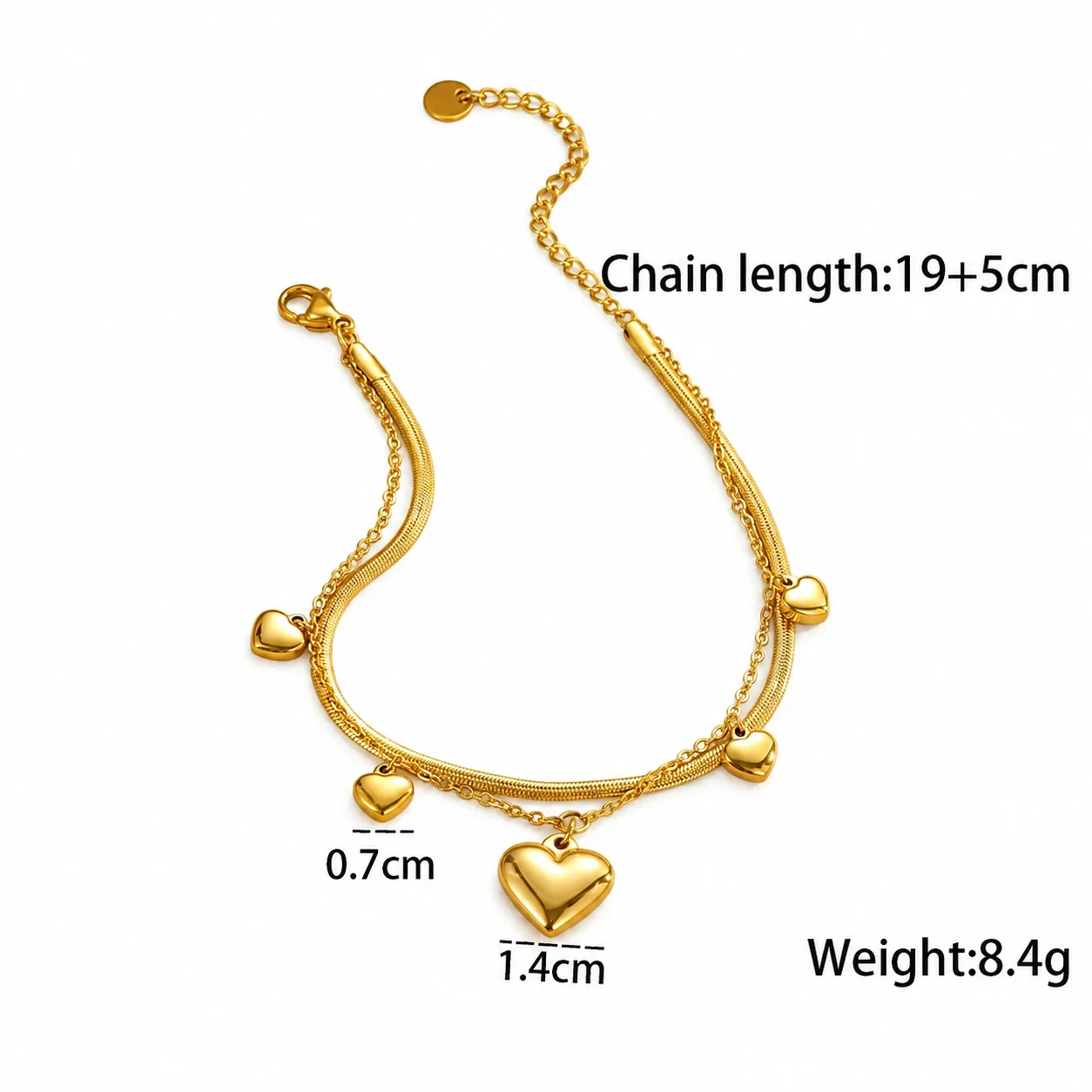 Photo produit : Bracelet de cheville à breloques coquillages et étoiles de mer, acier inoxydable