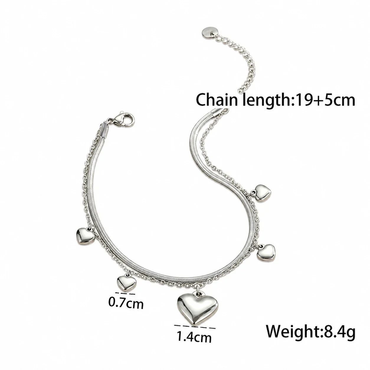 Photo produit : Bracelet de cheville à breloques coquillages et étoiles de mer, acier inoxydable