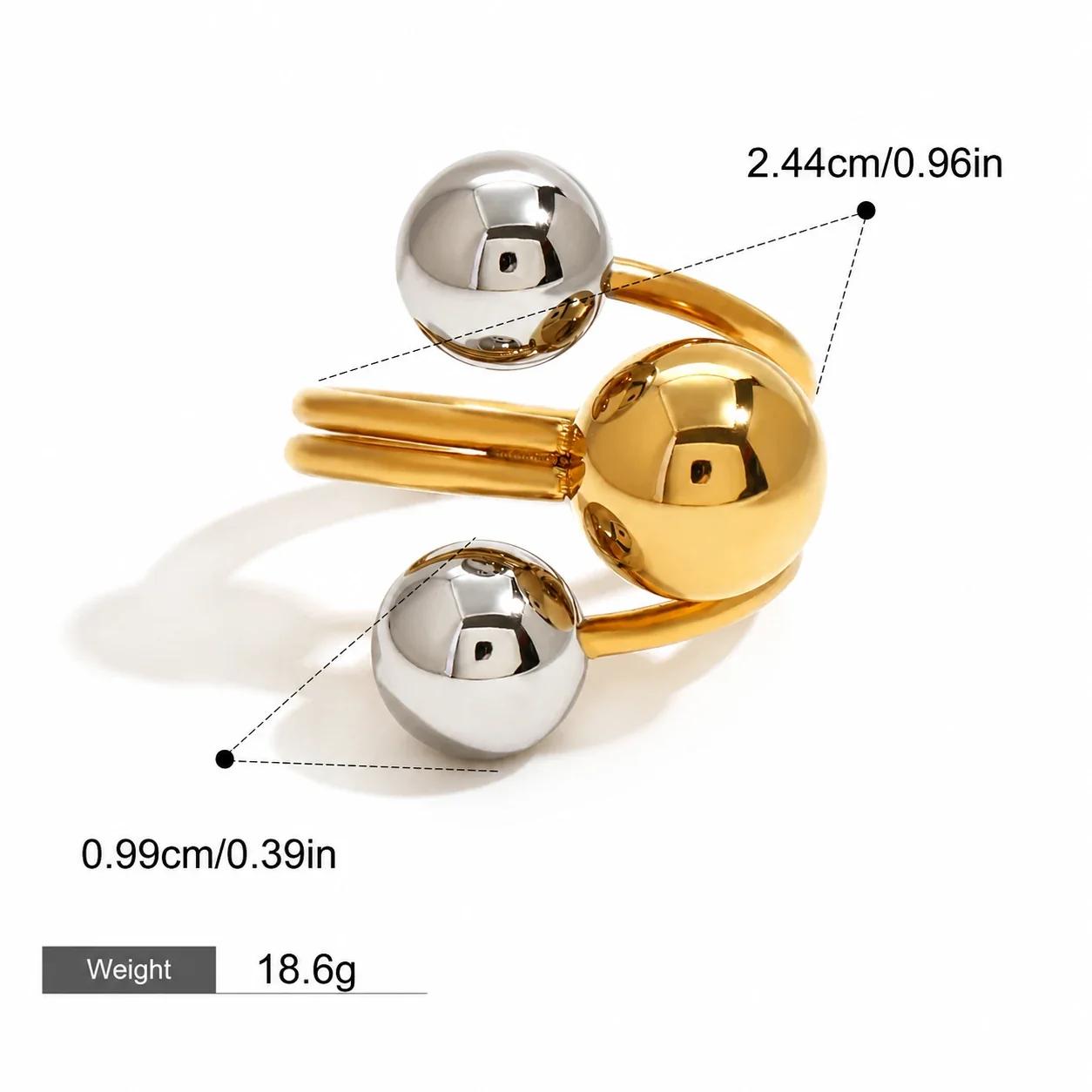 Foto del producto: Anillo de Acero Inoxidable Esculpido con Barra Abierta y Disco