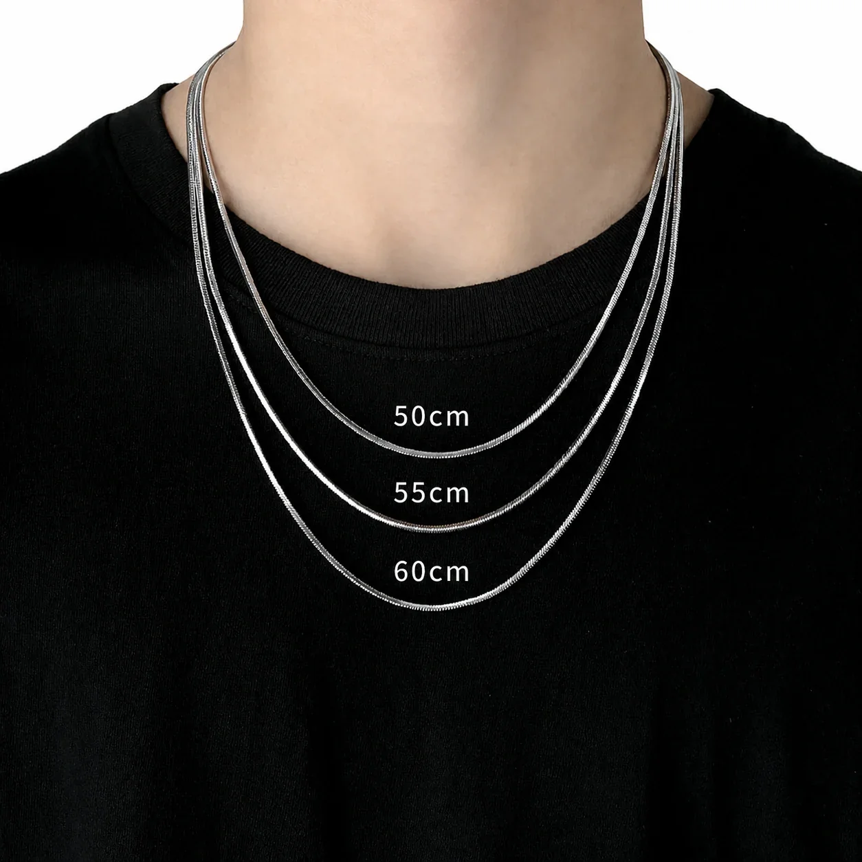 Sleek Stainless Steel Square Snake Chain Necklace