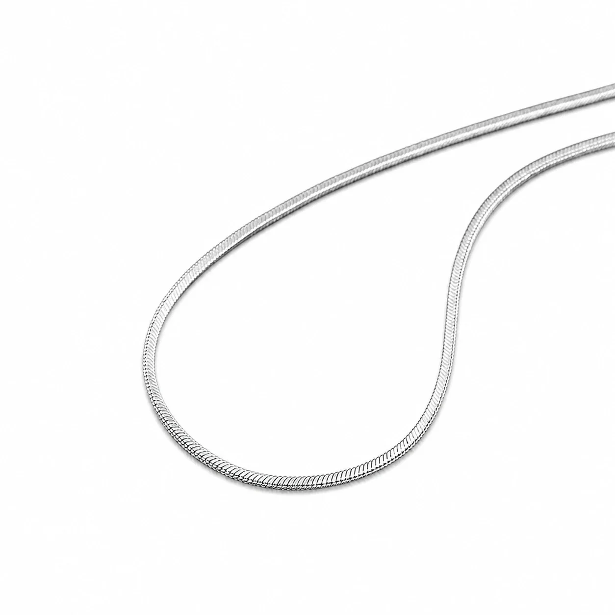 Sleek Stainless Steel Square Snake Chain Necklace