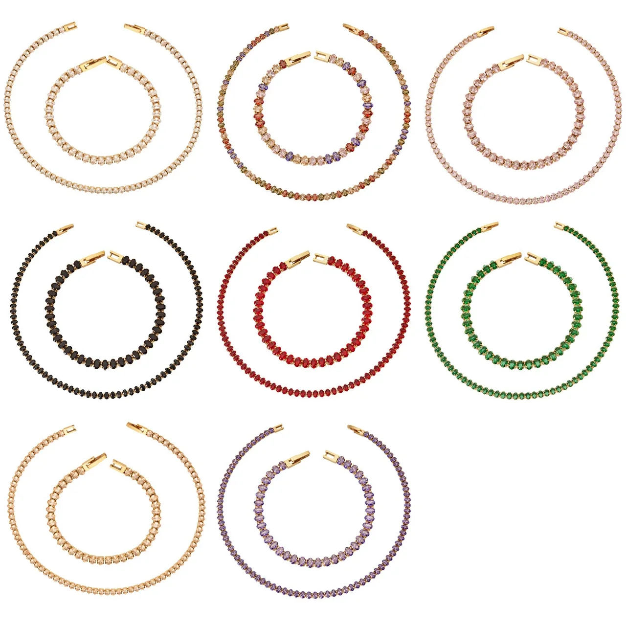 Radiant 18K Gold-Plated Round CZ Tennis Bracelet
