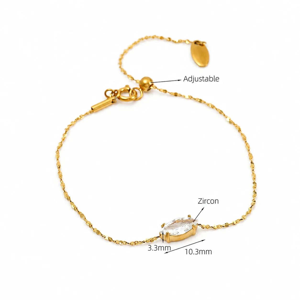 Marquise Crystal Gold-Plated 316 Bracelet - Clear Crystal