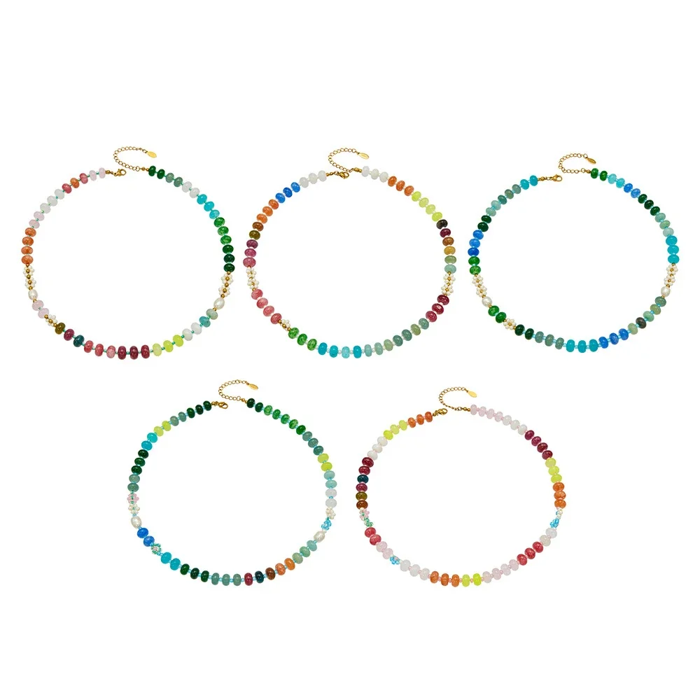 Vivid 18K Gold PVD 316L Stainless Steel Mixed-Bead Pearl Necklace