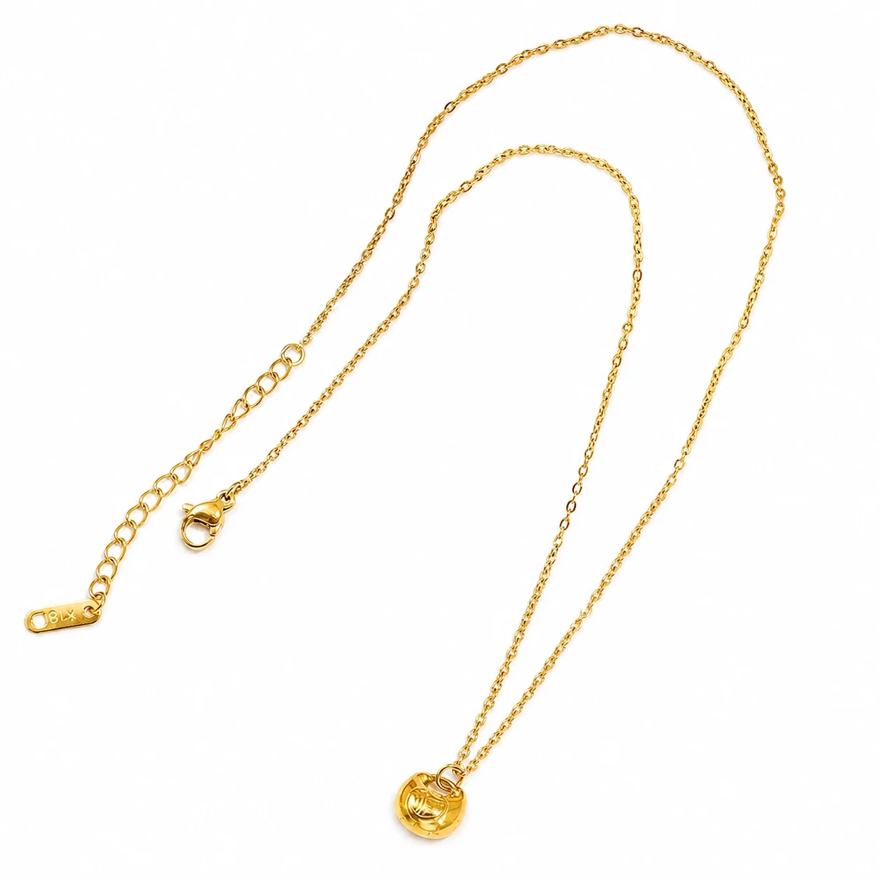 Auspicious Gold-Plated Bead Bracelet Coin Pendant Jewelry Set