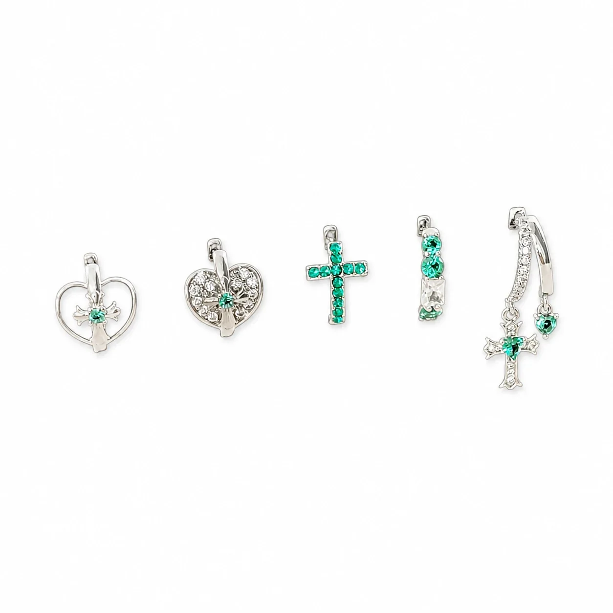 Edgy 316 Stainless Steel CZ Cross Ear Cuff