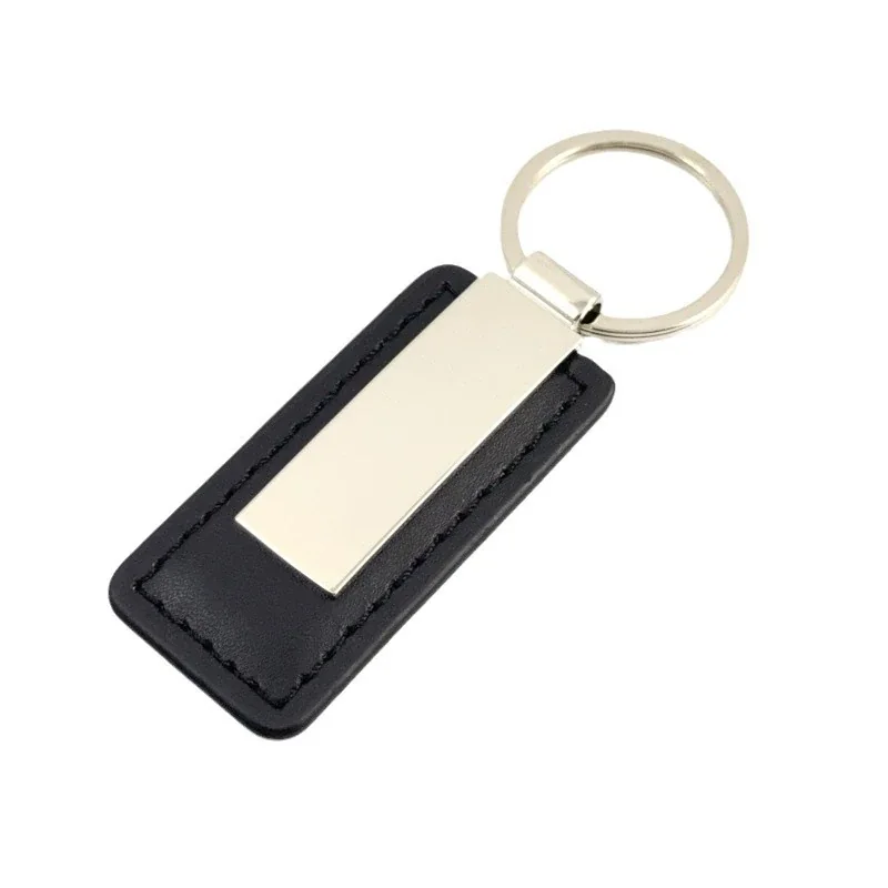 PU Leather Keychain with Blank Metal Engraving Plate