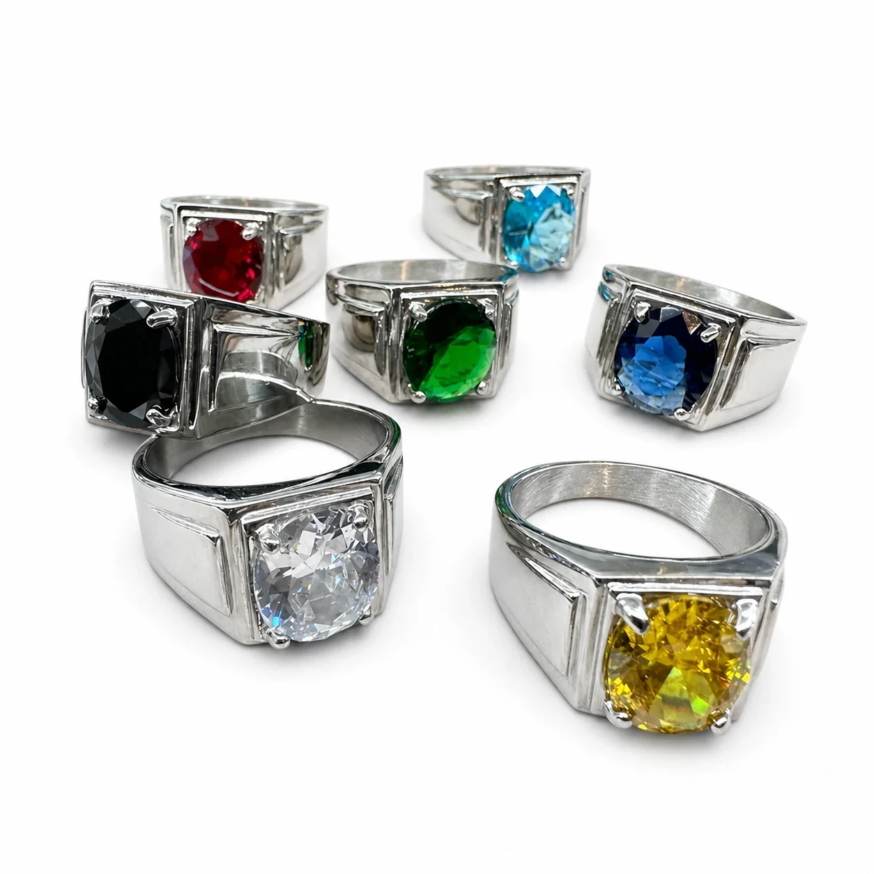 Bold 316 Stainless Steel Oval Stone Signet Ring