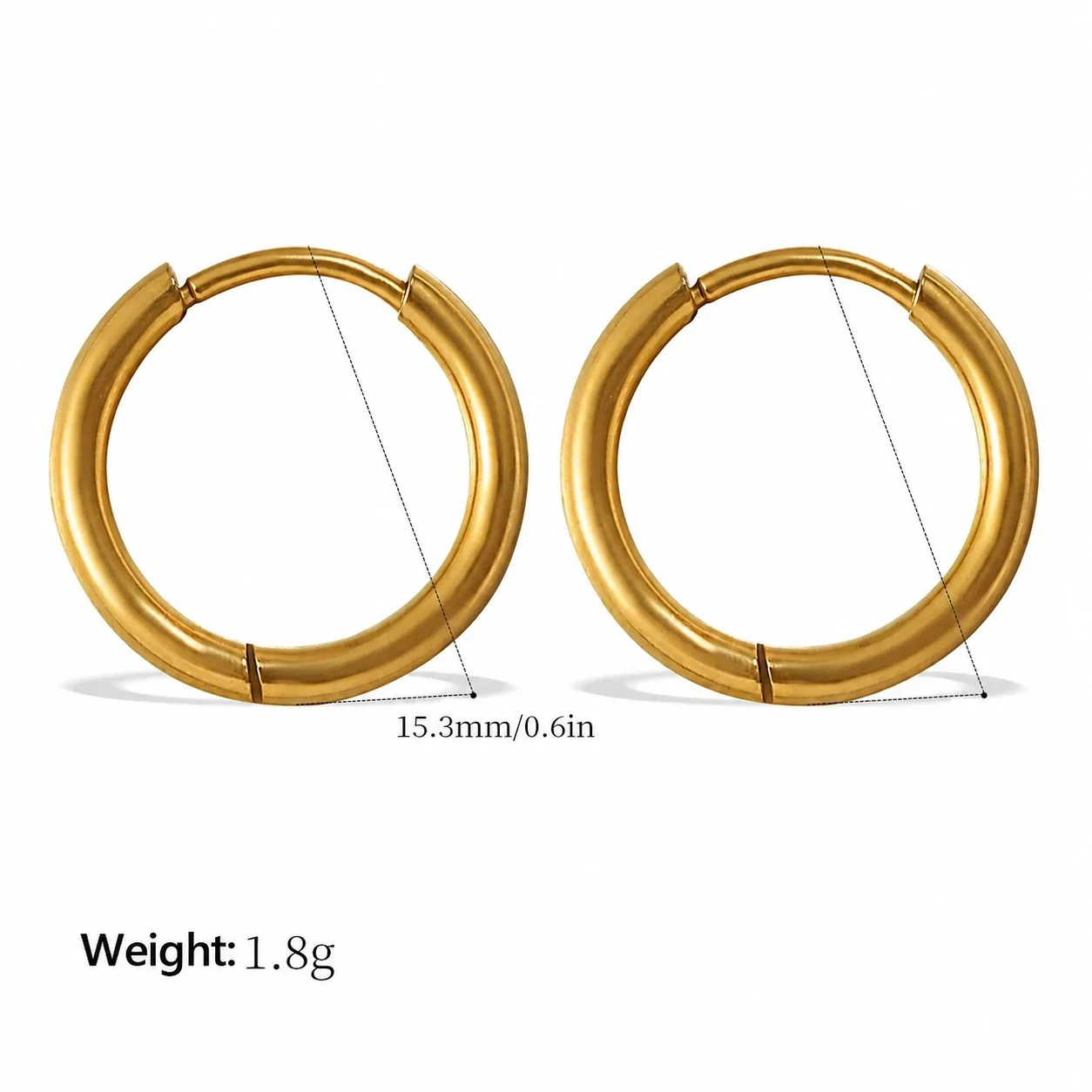 Hoop Earrings with Mixed Charm Drops, 18K Gold-Plated Steel - Gold Hoop