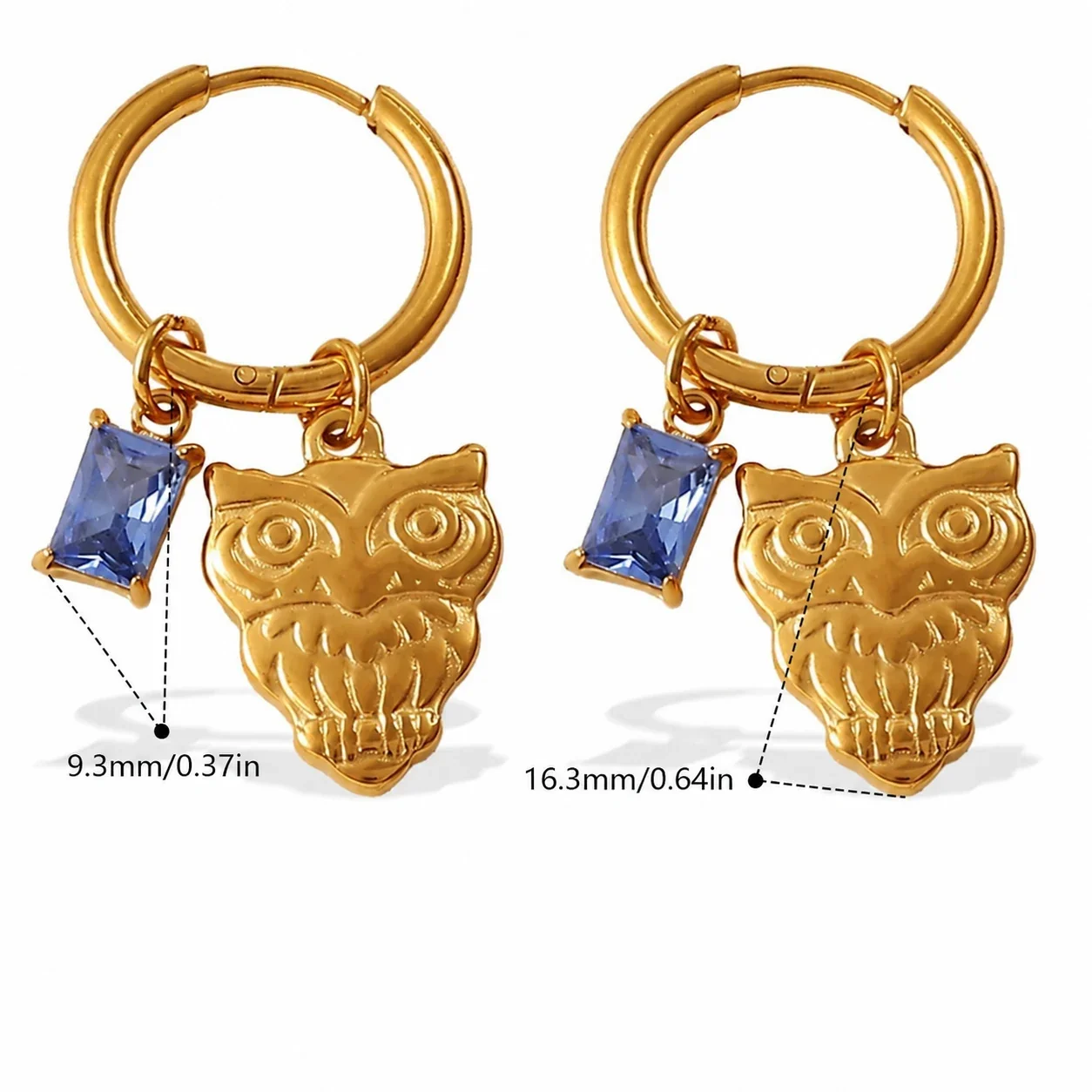 Hoop Earrings with Mixed Charm Drops, 18K Gold-Plated Steel - Gold Heart and Pearl-Effect Bead Charm