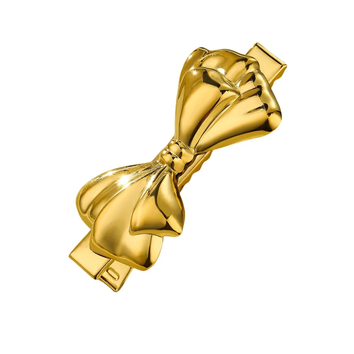 Gold-Plated Stainless Steel Hair Clips with Bow, Shell & Flower