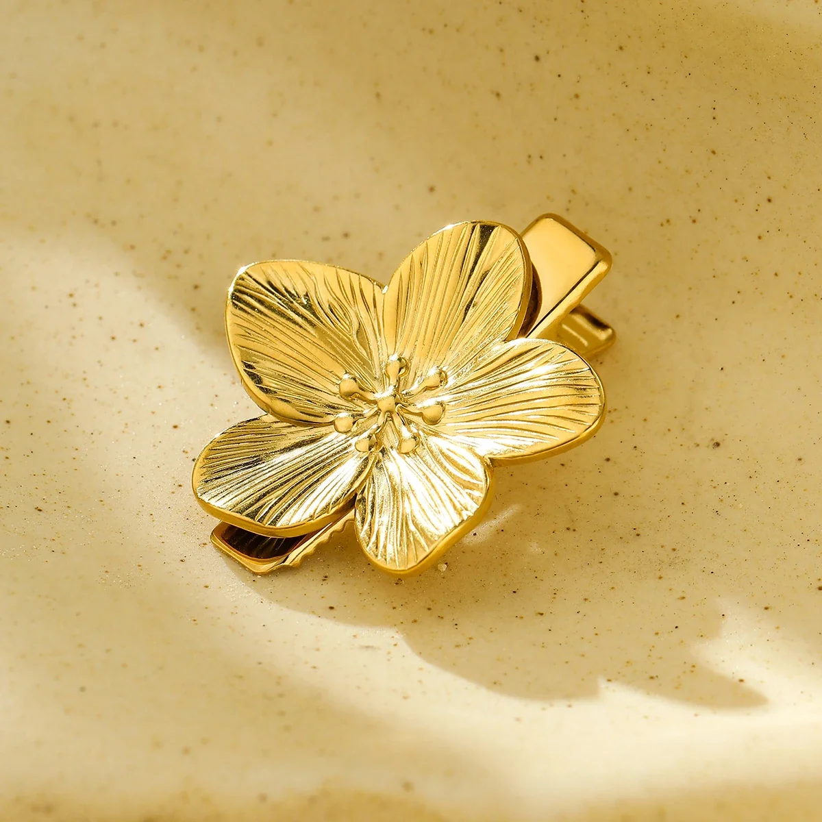 Produktfoto: Gold-Plated Stainless Steel Hair Clips with Bow, Shell & Flower