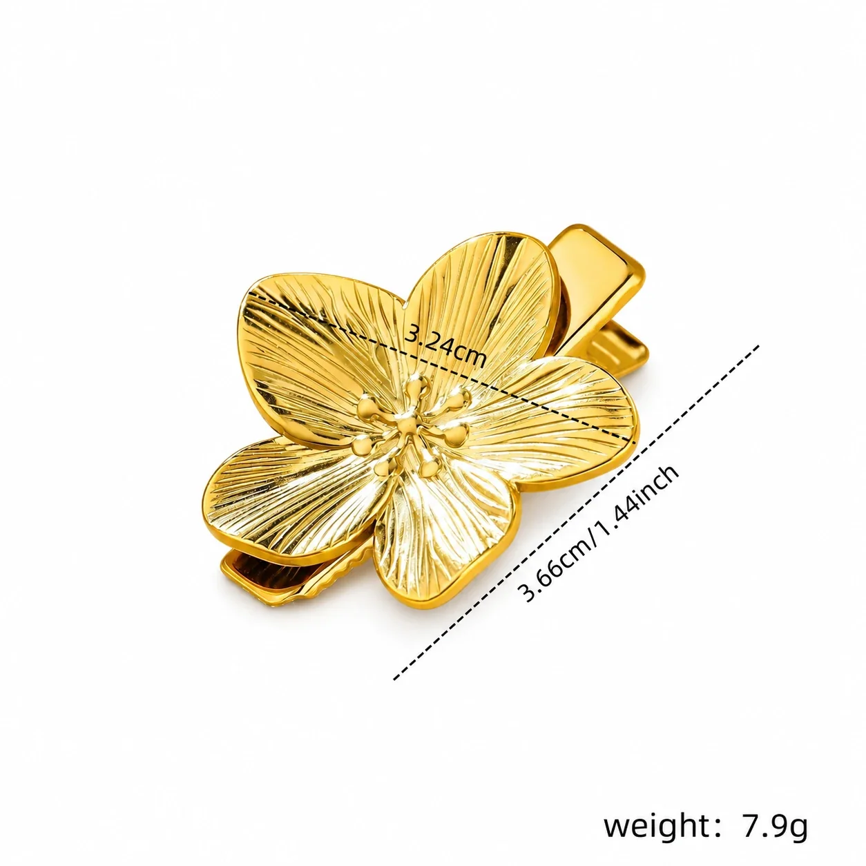 Produktfoto: Gold-Plated Stainless Steel Hair Clips with Bow, Shell & Flower