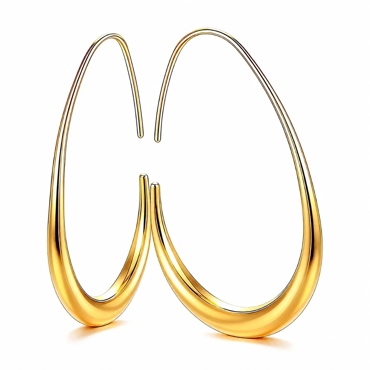Sculptural 316 Stainless Steel Teardrop Hoop Earrings