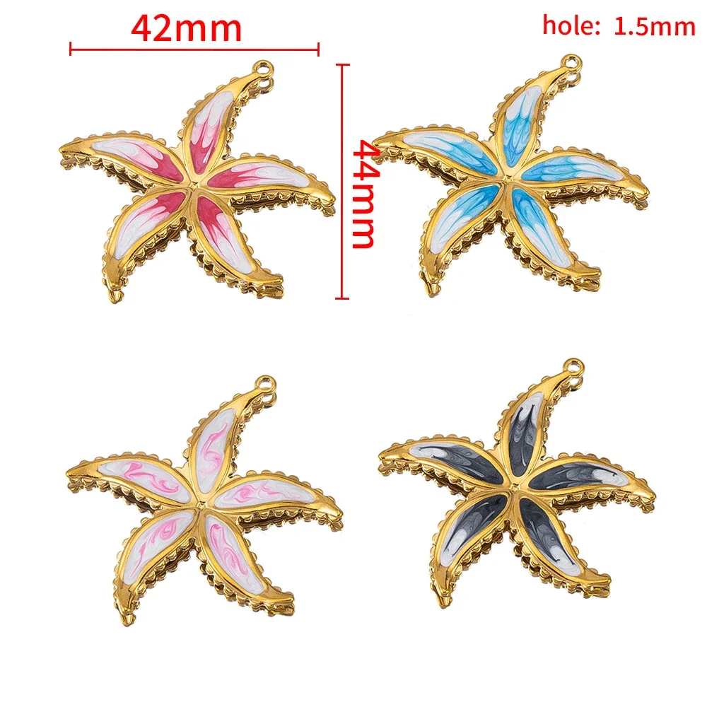 Coastal 18K Gold-Plated Starfish Shell Stainless Steel Pendant