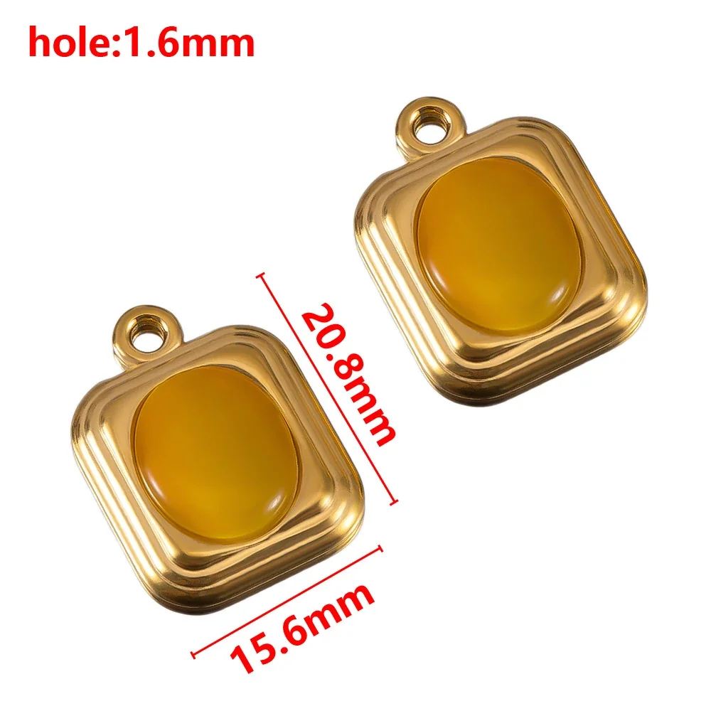 Coastal 18K Gold-Plated Starfish Shell Stainless Steel Pendant - Yellow Rectangle