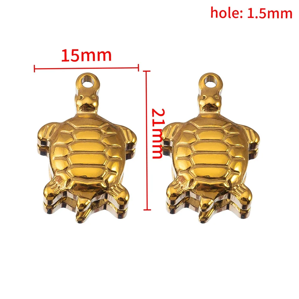 Coastal 18K Gold-Plated Starfish Shell Stainless Steel Pendant - Gold Turtle