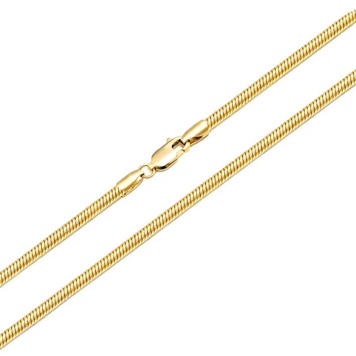 Sleek Stainless Steel Ribbed Snake Chain Necklace