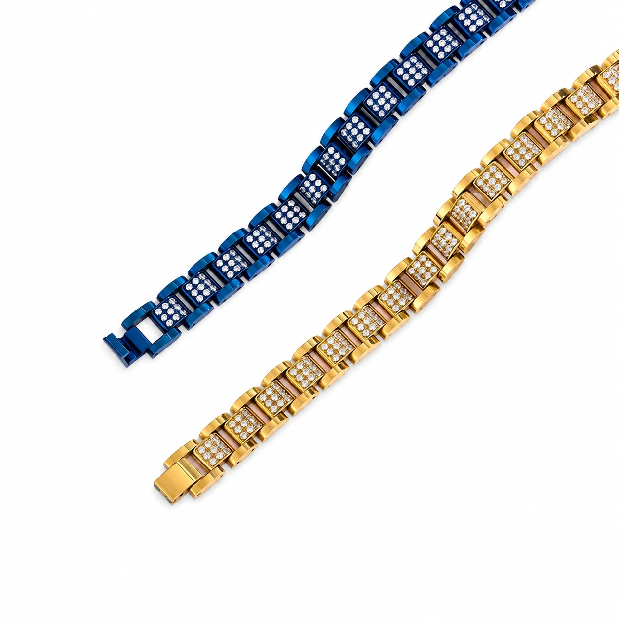 Bold 316 Stainless Steel Pavé Tank Chain Bracelet