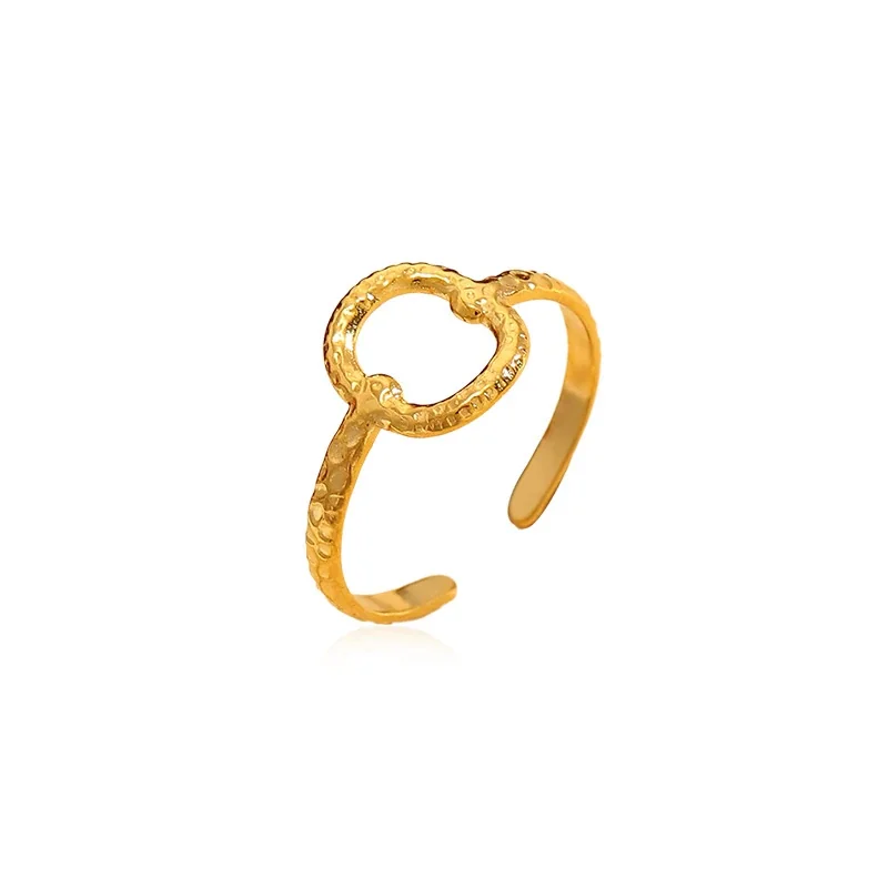 Sculptural 316 Stainless Steel Oval Open Ring