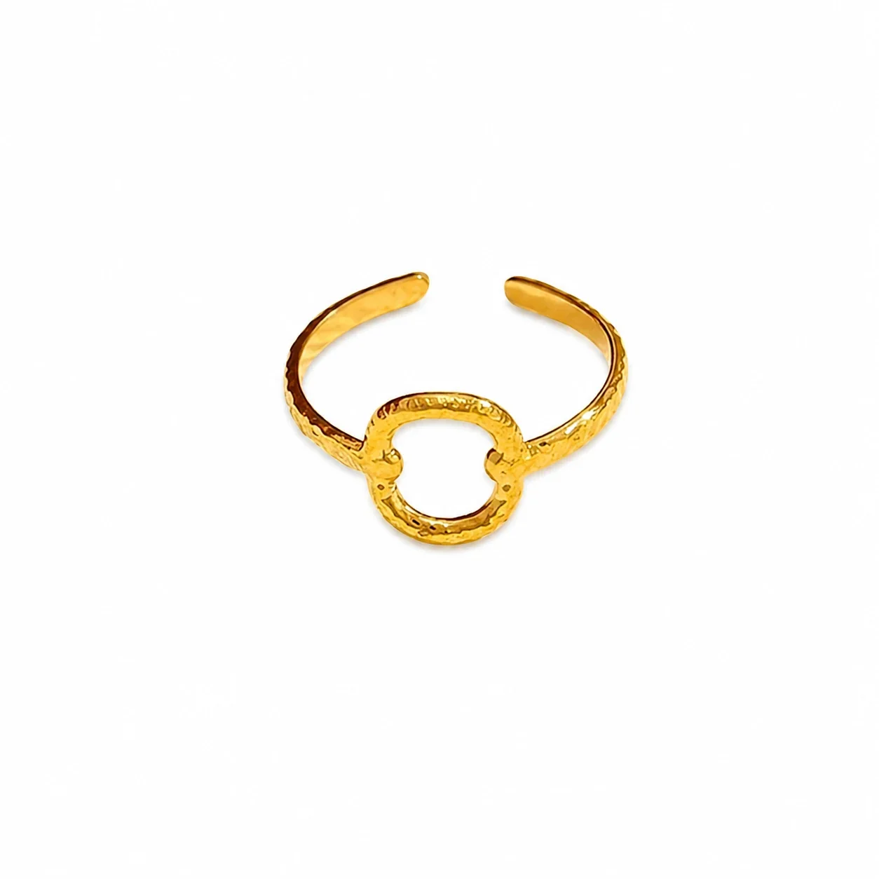 Sculptural 316 Stainless Steel Oval Open Ring