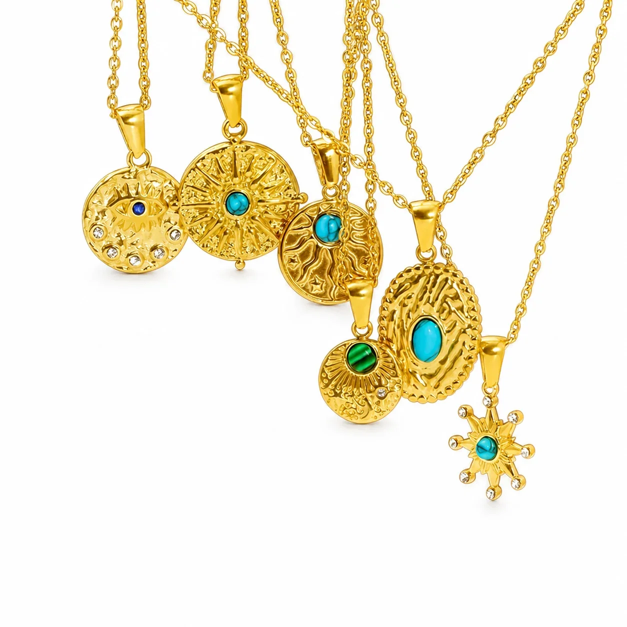 Radiant Gold-Plated Sun Disc Pendant Necklace