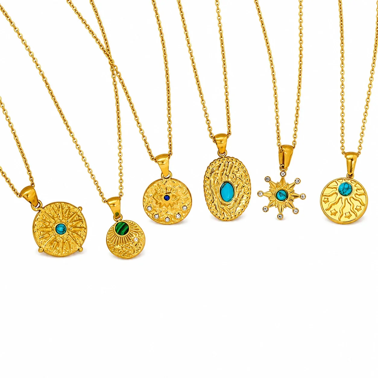 Radiant Gold-Plated Sun Disc Pendant Necklace
