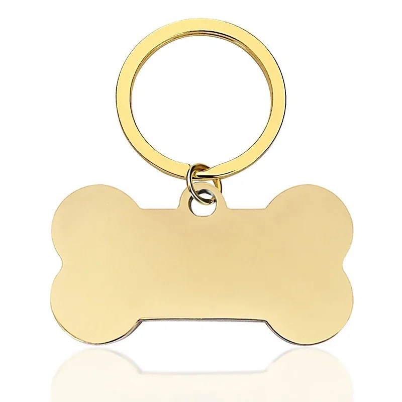 Keyring with Blank Bone Pendant, Stainless Steel