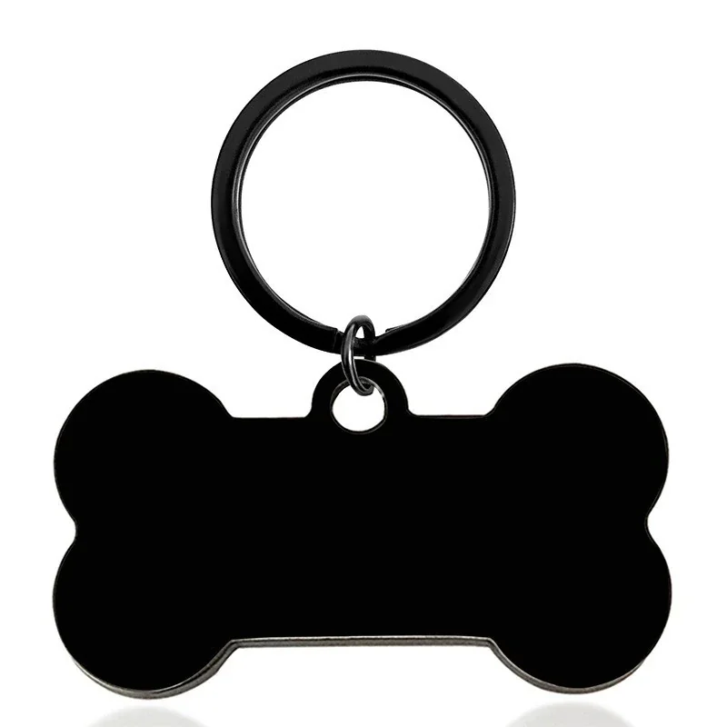 Keyring with Blank Bone Pendant, Stainless Steel