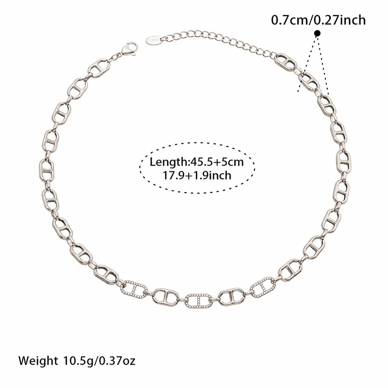 Bold Gold PVD 316 Open-Link Pavé Chain Jewelry Set - Silver
