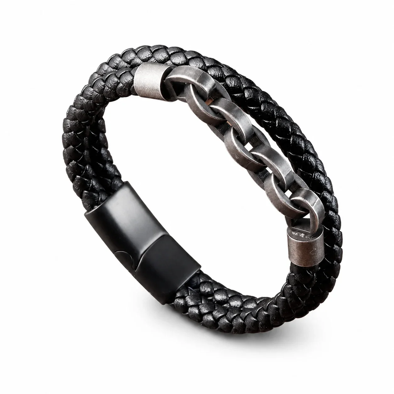 Rugged 316 Stainless Steel Braided Chain Bracelet