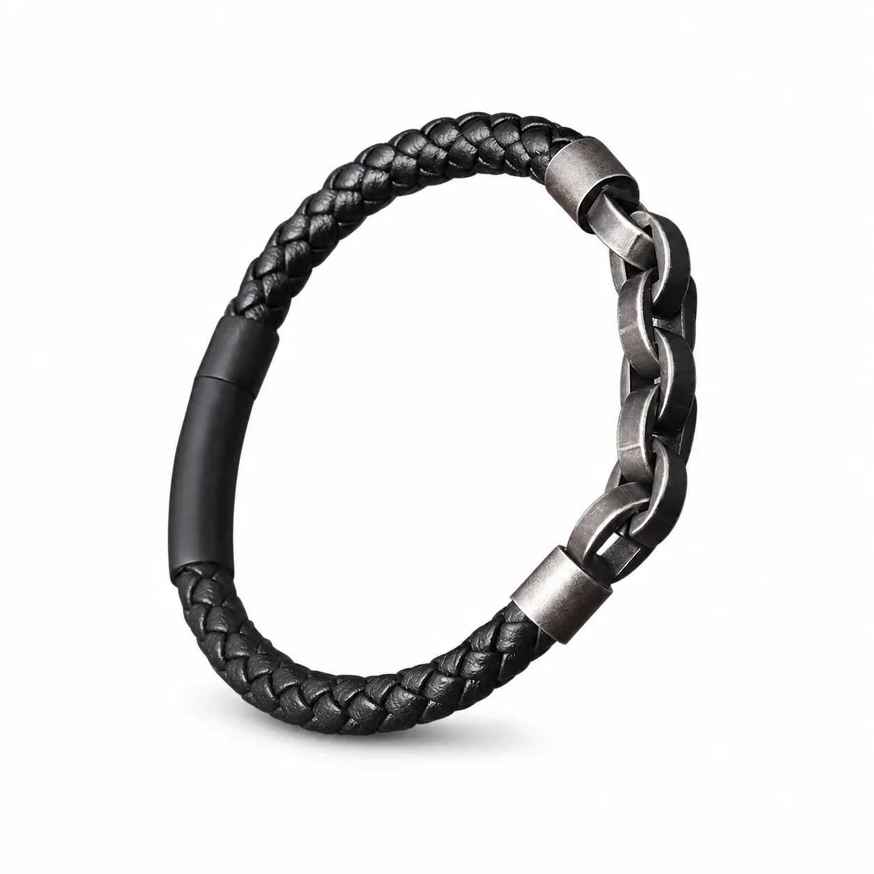 Rugged 316 Stainless Steel Braided Chain Bracelet - cm Single Layer