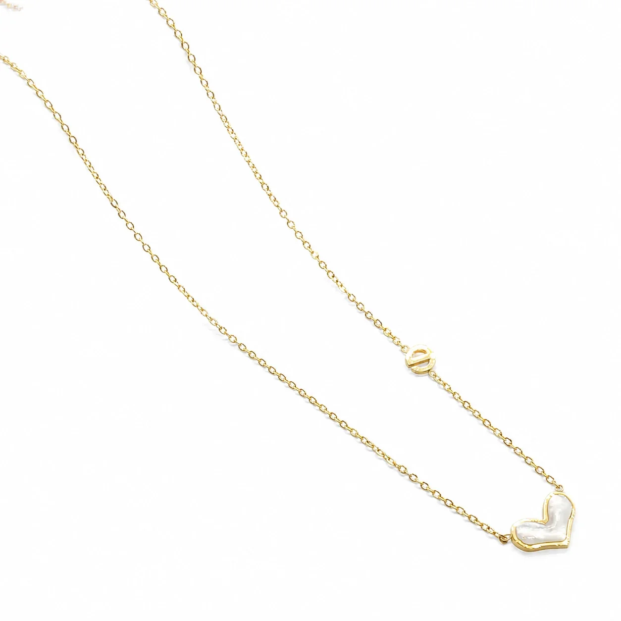 Luminous 18K Gold-Plated Shell Heart Link Necklace