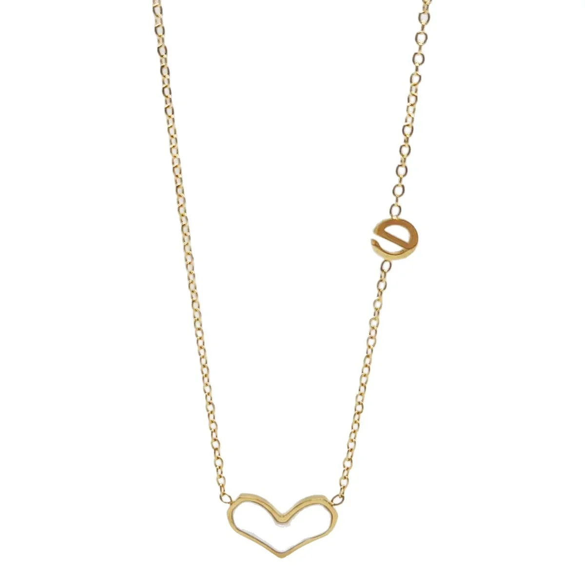 Luminous 18K Gold-Plated Shell Heart Link Necklace