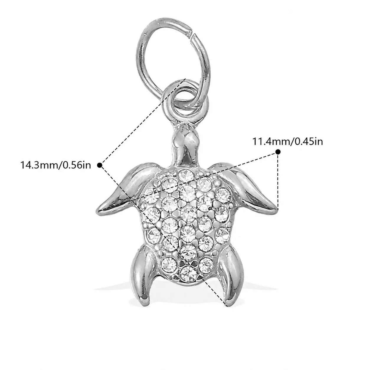 Photo produit : Jolies Breloques Pendentif Océan en Acier Inoxydable, Pavé et PVD Doré