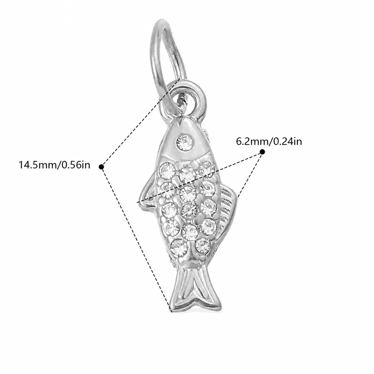 Photo produit : Jolies Breloques Pendentif Océan en Acier Inoxydable, Pavé et PVD Doré