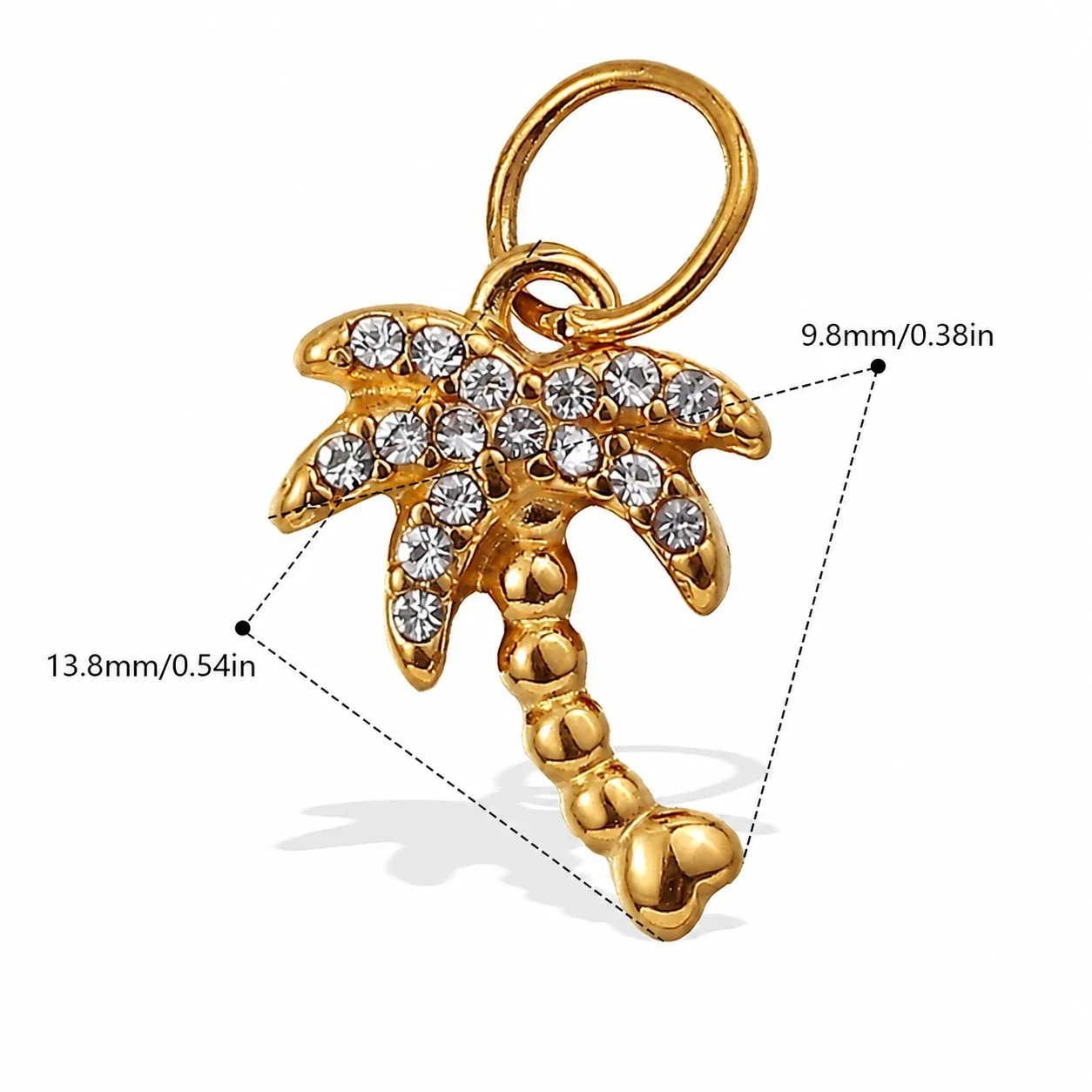 Photo produit : Jolies Breloques Pendentif Océan en Acier Inoxydable, Pavé et PVD Doré