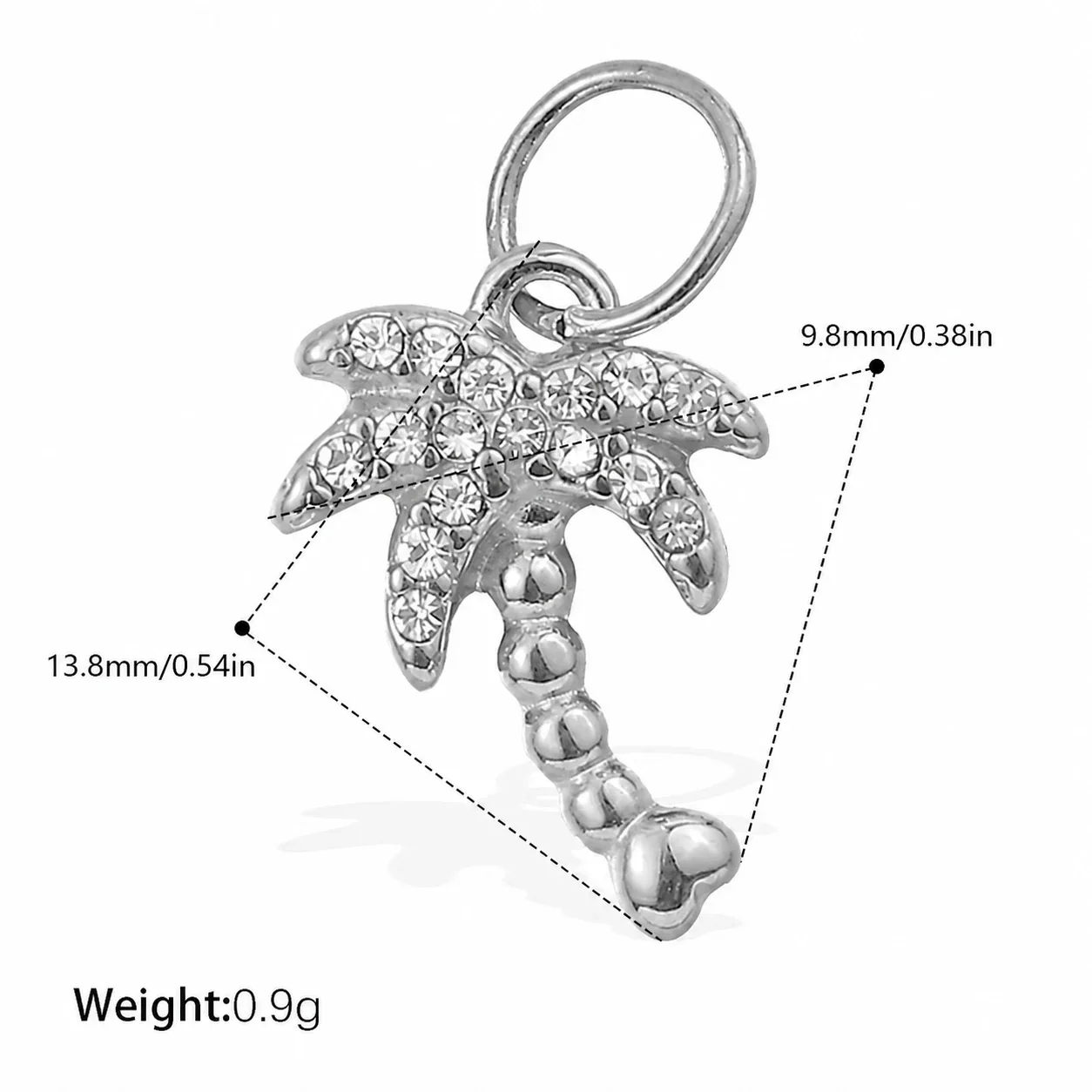 Photo produit : Jolies Breloques Pendentif Océan en Acier Inoxydable, Pavé et PVD Doré