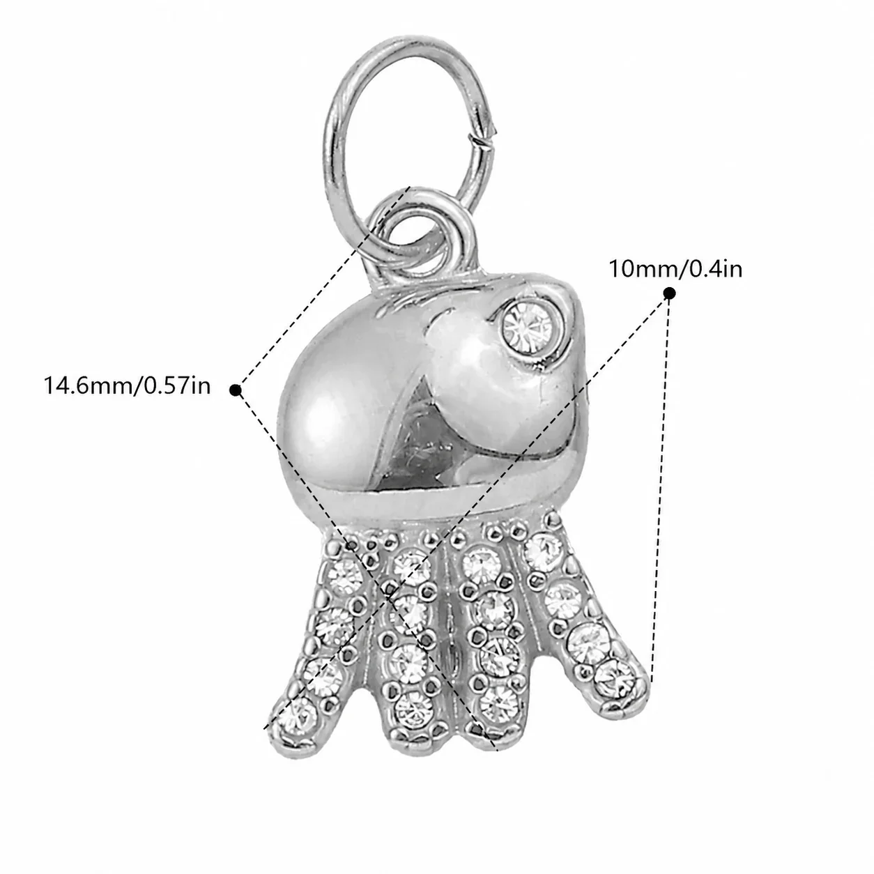 Photo produit : Jolies Breloques Pendentif Océan en Acier Inoxydable, Pavé et PVD Doré