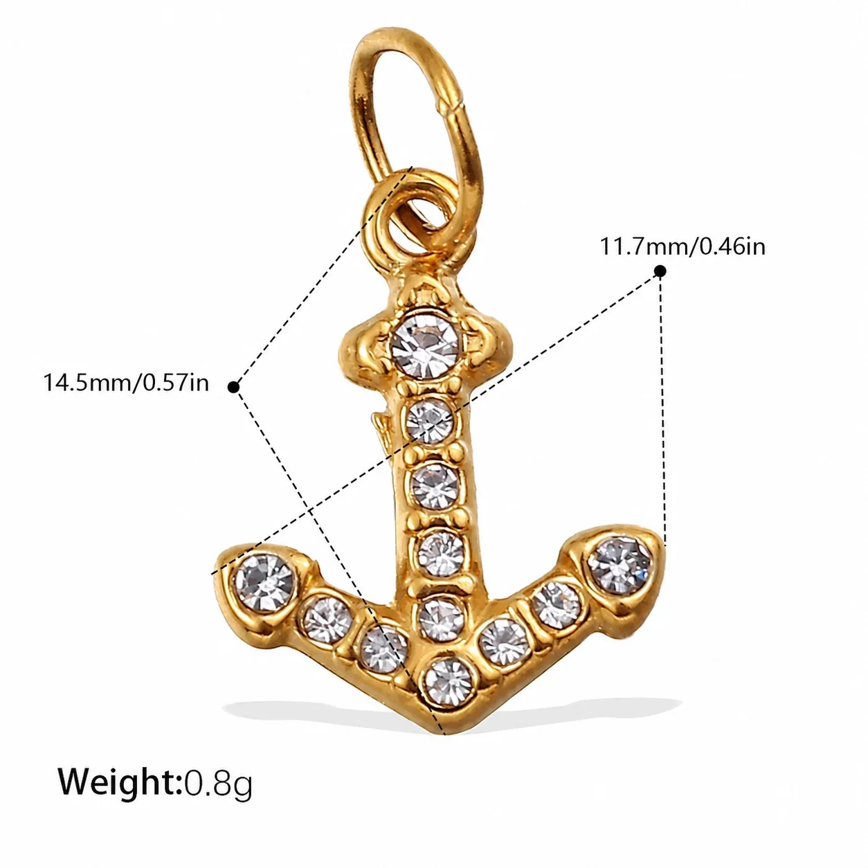 Photo produit : Jolies Breloques Pendentif Océan en Acier Inoxydable, Pavé et PVD Doré