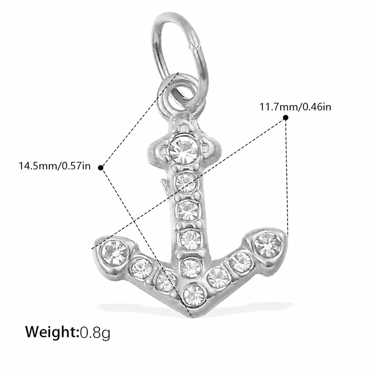 Photo produit : Jolies Breloques Pendentif Océan en Acier Inoxydable, Pavé et PVD Doré